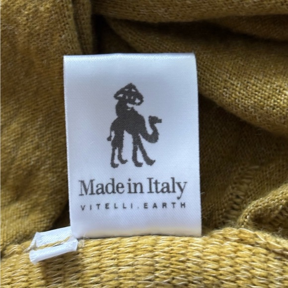 NWT Vitelli Italy Sz 4 S Green Cashmere Blend Turtleneck With Brown Fur Sleeves - Picture 7 of 10